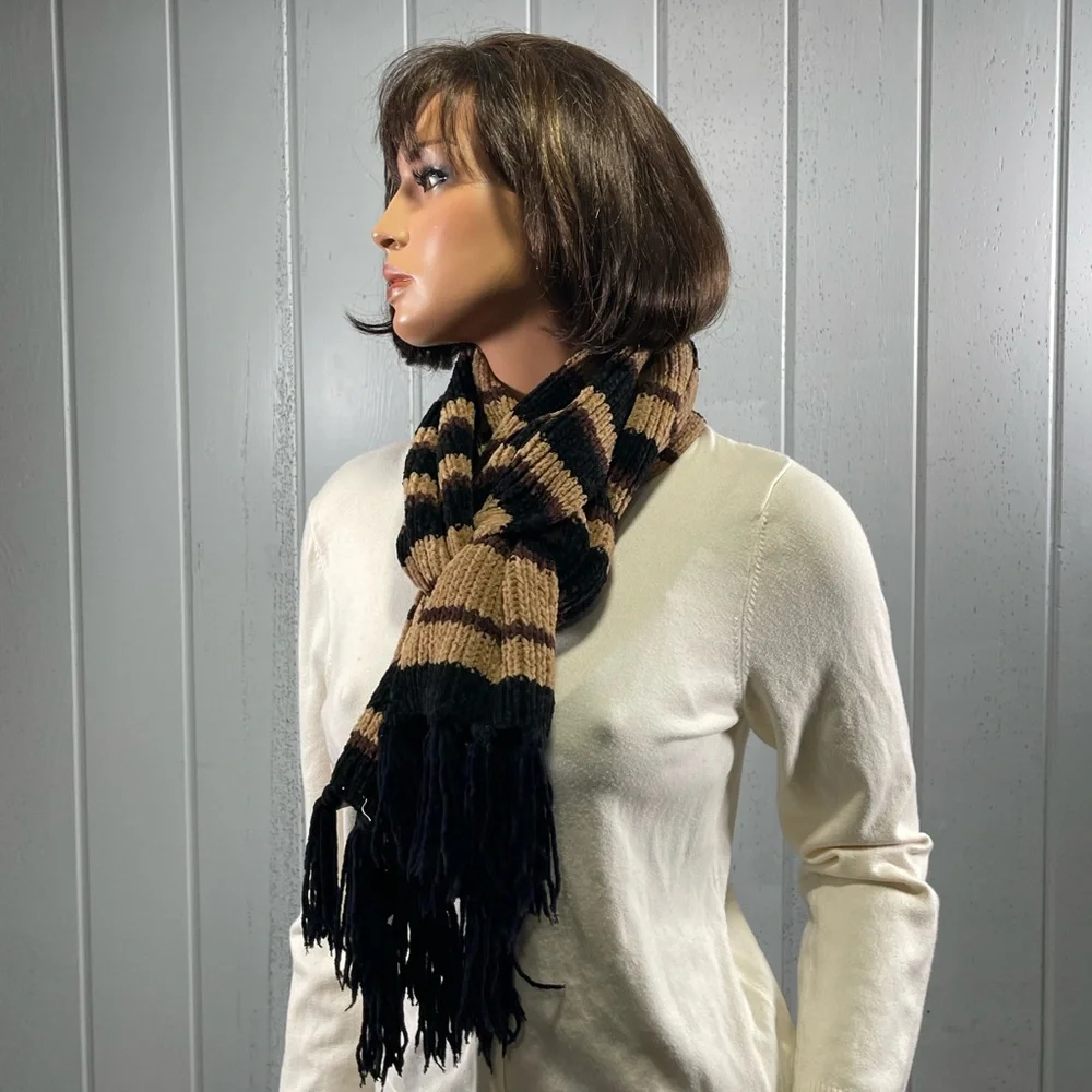 *Outbreak Women's Winter Fringe Hem Striped Scarf
